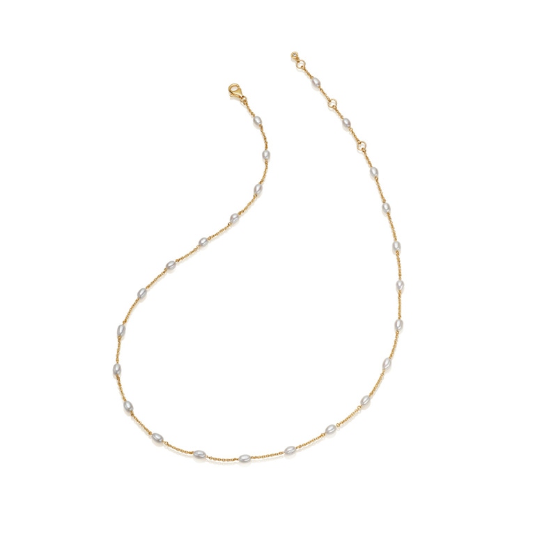 Pearl Biography Chain Necklace in Yellow Gold Vermieil | Astley Clarke