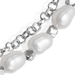Double Chain Pearl Biography Bracelet in Sterling Silver