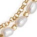 Gold Celestial Double Chain Pearl Bracelet