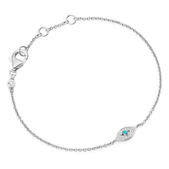 Silver Biography Evil Eye Chain Bracelet