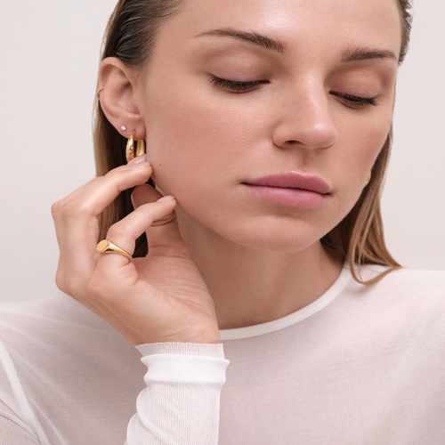 Gold Maxi Tiny star Hoop earrings