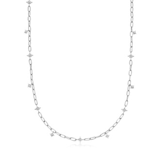 Silver Celestial Tiny Star Choker Necklace