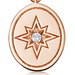 Rose Gold Celestial Oval Star Disk Pendant Necklace