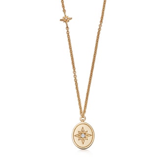 Oval Star Disk Pendant in Yellow Gold Vermeil | Astley Clarke