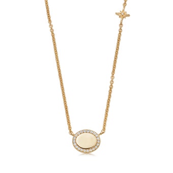 Landscape Pave Disc Pendant in Yellow Gold Vermeil | Astley Clarke