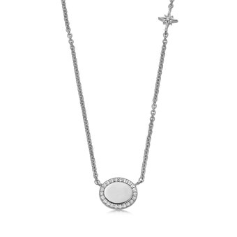 Landscape Pave Disc Pendant in Sterling Silver | Astley Clarke