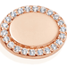 Rose Gold Celestial Landscape Pave Disc Pendant Necklace