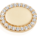 Gold Celestial Landscape Pave Disc Pendant Necklace