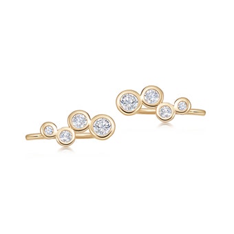 White Sapphire Ear Crawlers IN Yellow GOLD VERMEIL