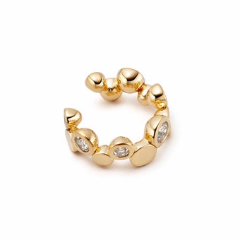 Polaris White Sapphire Ear Cuff in Yellow gold Vermeil
