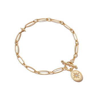 Tiny Star T-Bar Bracelet IN Yellow Gold Vermeil