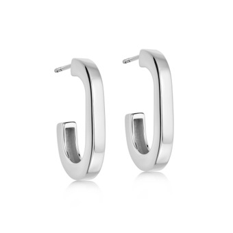 Silver Celestial Chunky Square Hoop Earrings