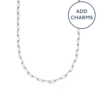 Silver Celestial Square Link Necklace