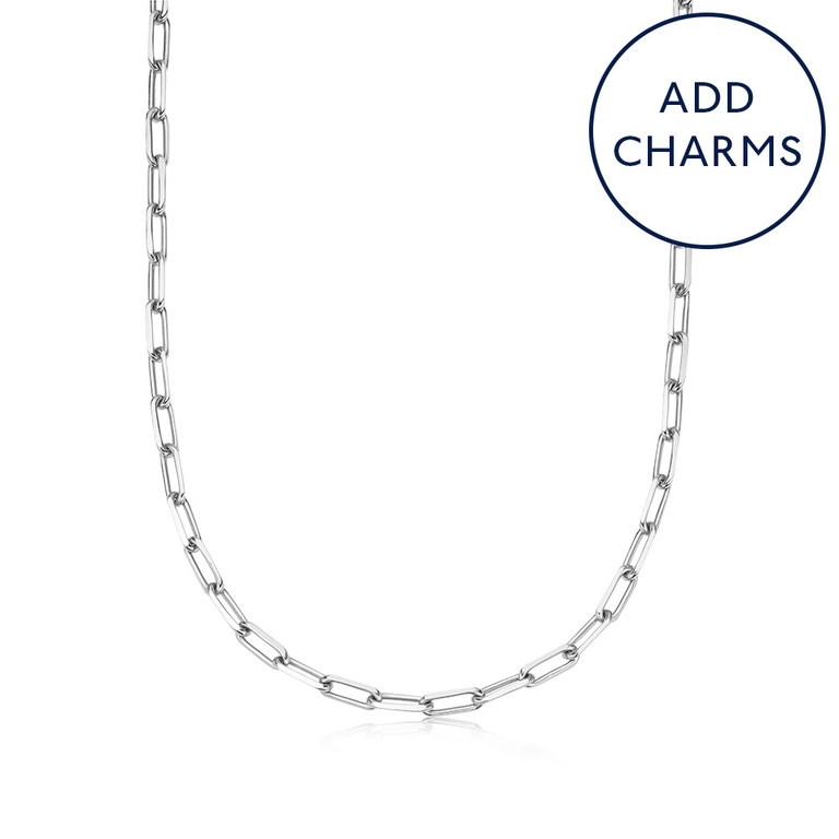 Silver Celestial Square Link Necklace