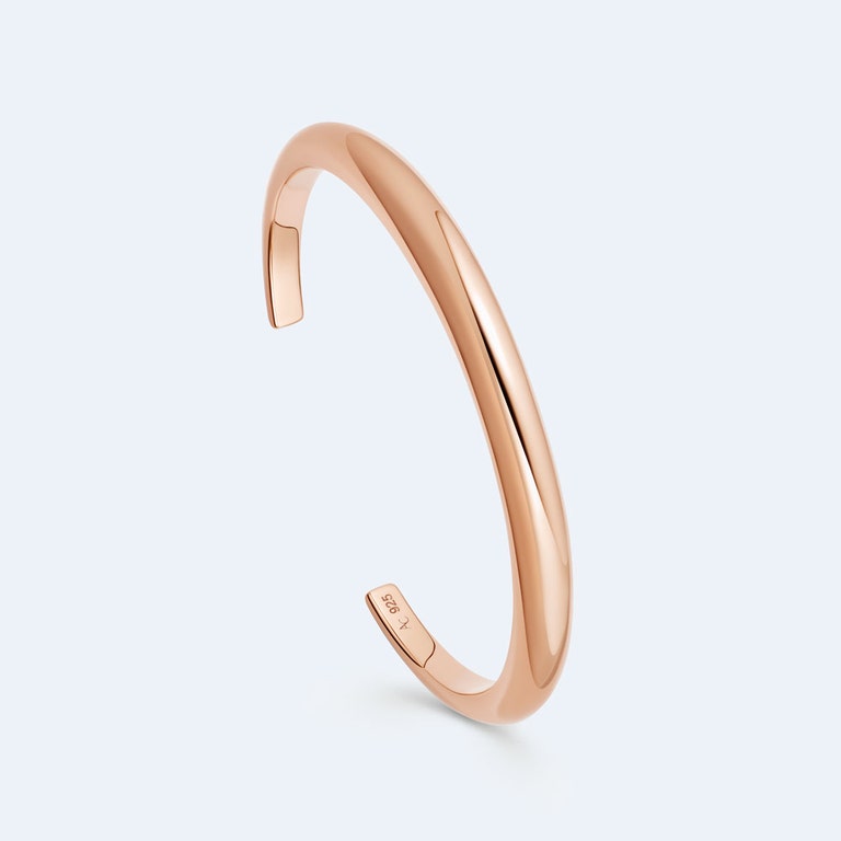 Chunky Bangle in Rose Gold Vermeil
