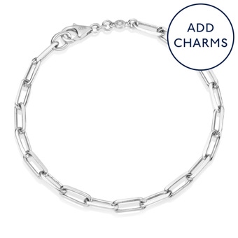Silver Celestial Square Link Bracelet