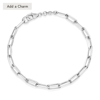 Silver Celestial Square Link Bracelet