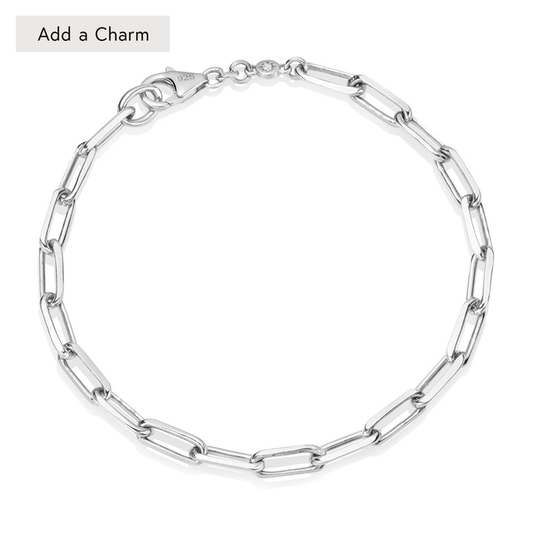 Silver Celestial Square Link Bracelet