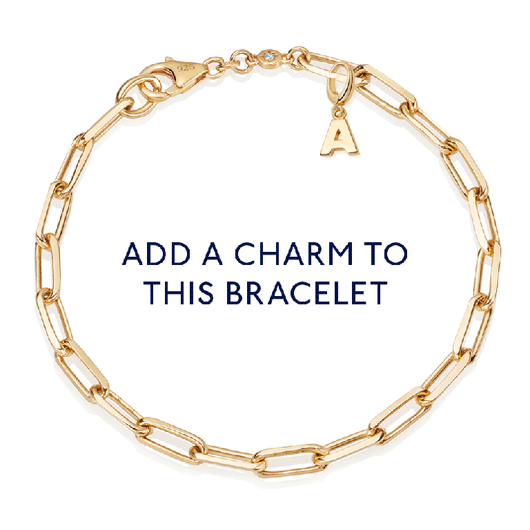 Gold Celestial Square Link Bracelet