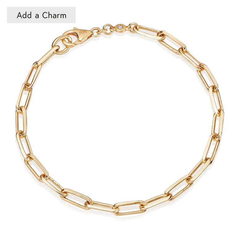 Gold Celestial Square Link Bracelet