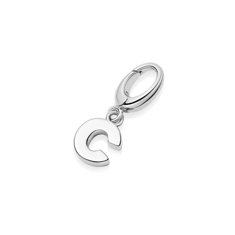 Silver Initial 'C' Biography Charm