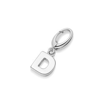 Silver Initial 'D' Biography Charm