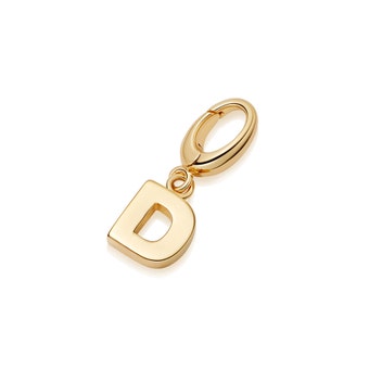 Initial 'D' Biography Charm in Yellow gold vermeil | Astley Clarke