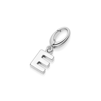 Silver Initial 'E' Biography Charm