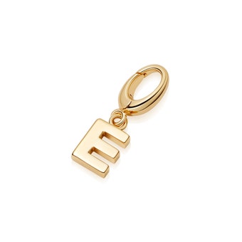 Initial 'E' Biography Charm in Yellow gold vermeil | Astley Clarke