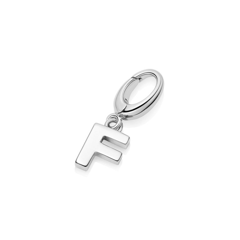 Silver Initial 'F' Biography Charm