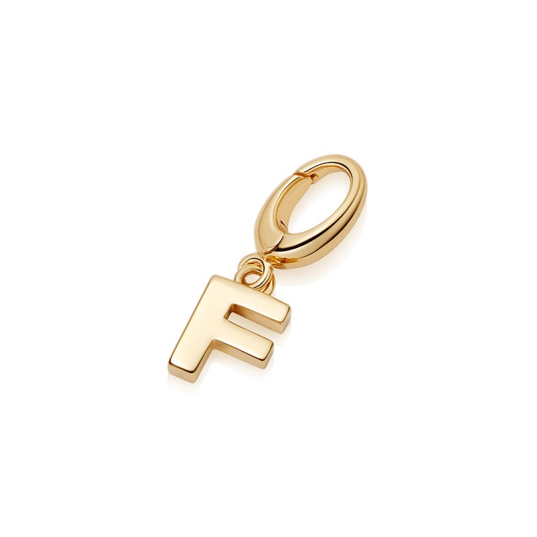 Initial 'F' Biography Charm in Yellow gold vermeil | Astley Clarke
