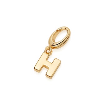 Initial 'H' Biography Charm in Yellow gold vermeil | Astley Clarke