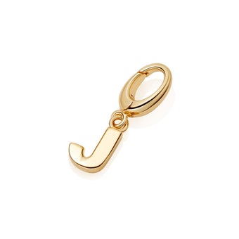 Initial 'J' Biography Charm in Yellow gold vermeil | Astley Clarke