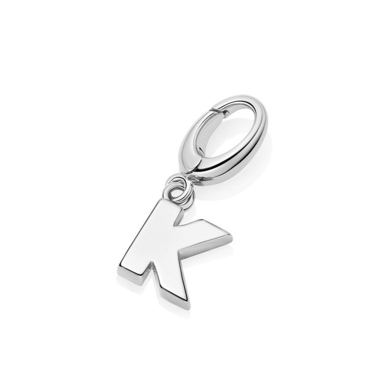 Silver Initial 'K' Biography Charm