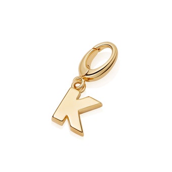 Initial 'K' Biography Charm in Yellow gold vermeil | Astley Clarke