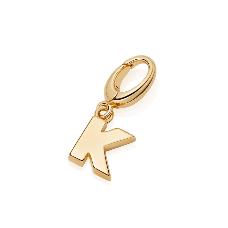 Initial 'K' Biography Charm in Yellow gold vermeil | Astley Clarke