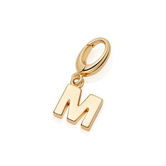 Initial 'M' Biography Charm in Yellow gold vermeil | Astley Clarke