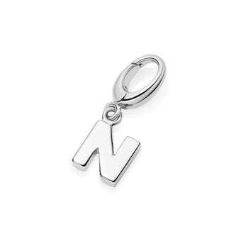 Silver Initial 'N' Biography Charm
