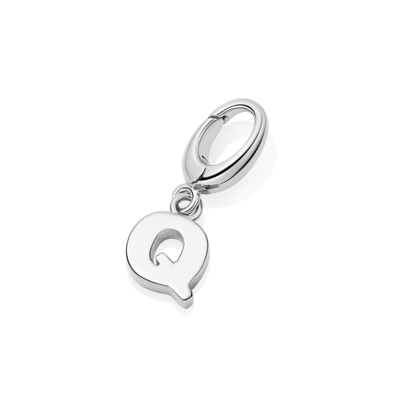 Silver Initial 'Q' Biography Charm