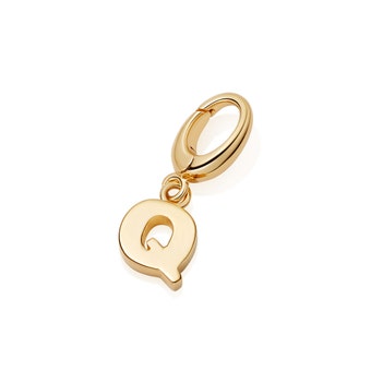 Gold Initial 'Q' Biography Charm