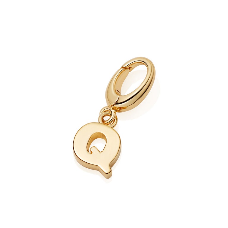 Gold Initial 'Q' Biography Charm