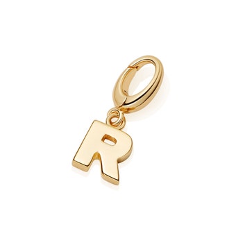 Gold Initial 'R' Biography Charm