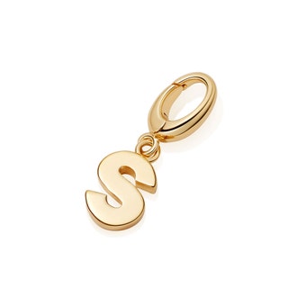Gold Initial 'S' Biography Charm