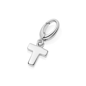 Silver Initial 'T' Biography Charm