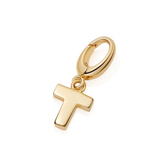 Gold Initial 'T' Biography Charm