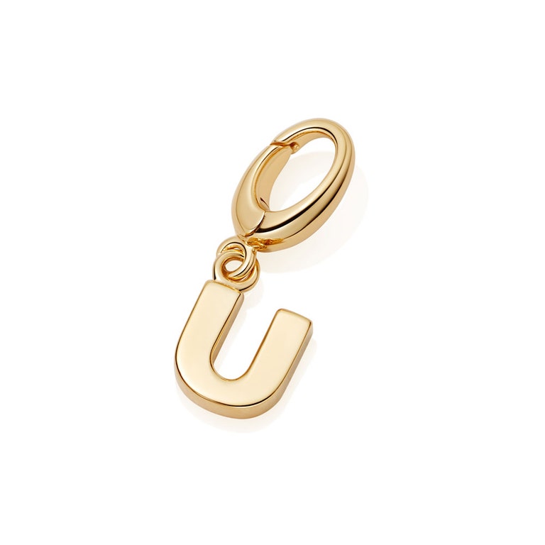 Gold Initial 'U' Biography Charm