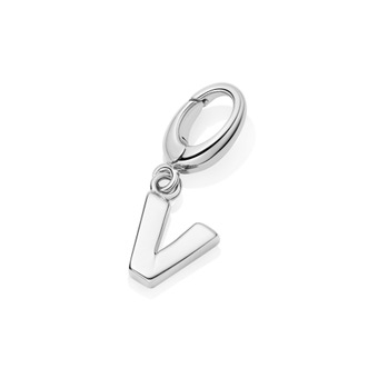 Silver Initial 'V' Biography Charm