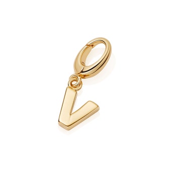 Gold Initial 'V' Biography Charm