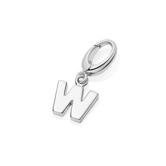 Silver Initial 'W' Biography Charm