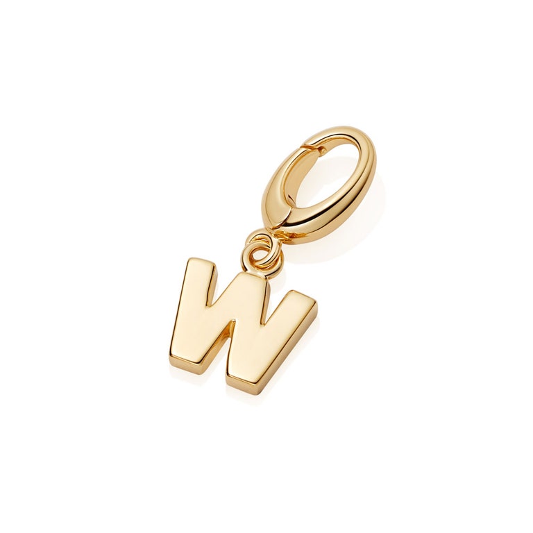 Gold Initial 'W' Biography Charm